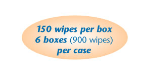 150 wipes per box- 6 boxes (900) towels per case